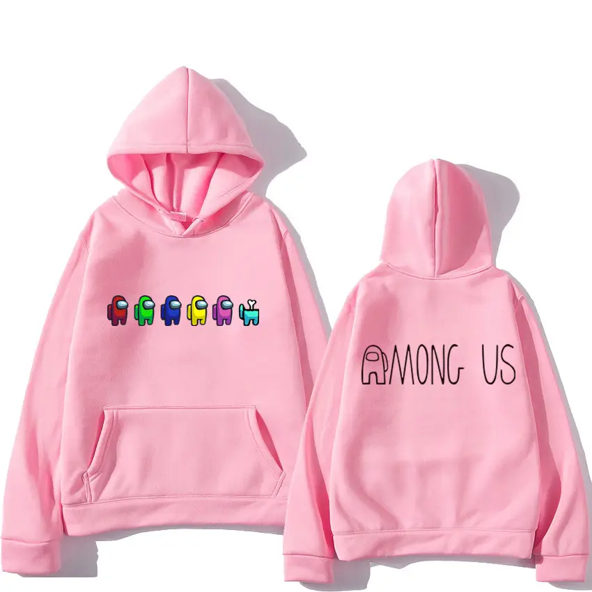Men Women Hoodie Among Us Graphic Grey Long Sleeve