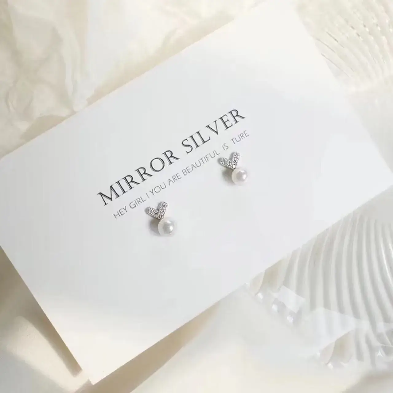 Peach Heart Pearl Earrings for Women S925 Silver — feature 6