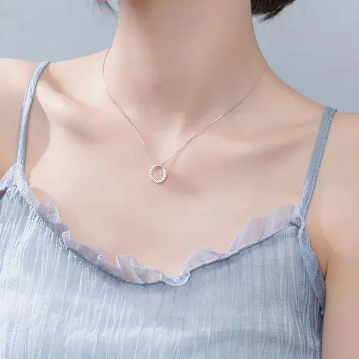 Geometric Zircon Ring Necklace for Women - Image 5