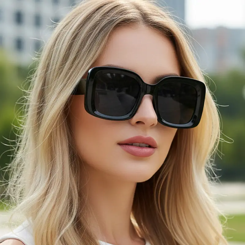 Green Large Frame Jelly Sunglasses with Gradient Lens - Image 8