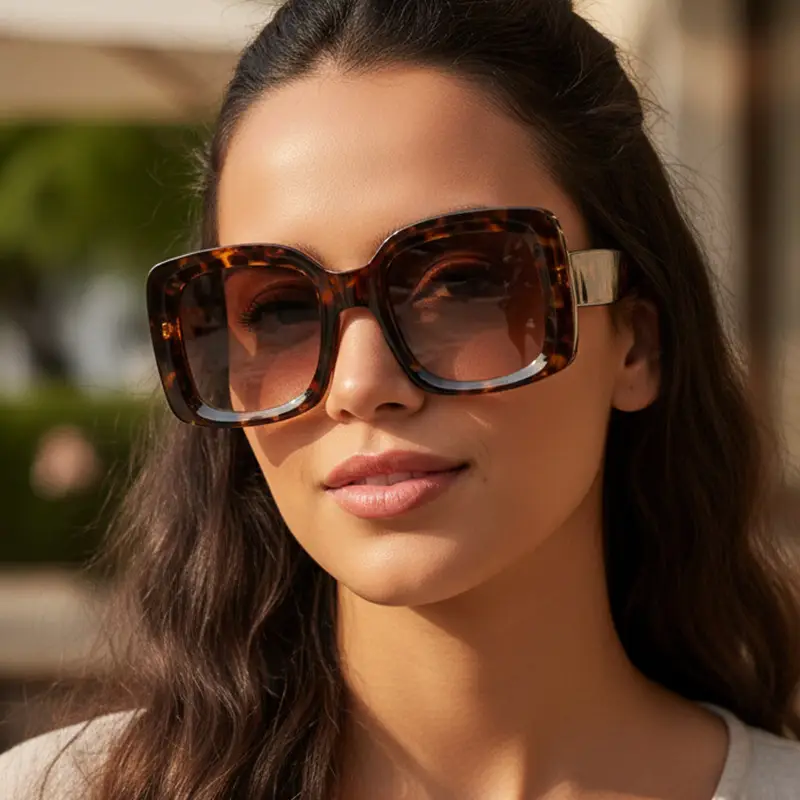 Green Large Frame Jelly Sunglasses with Gradient Lens - Image 10
