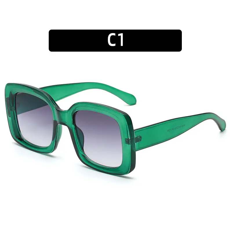 Green Large Frame Jelly Sunglasses with Gradient Lens