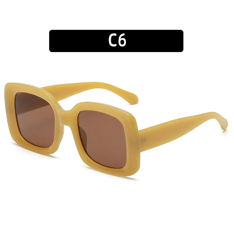 Green Large Frame Jelly Sunglasses with Gradient Lens - Image 5
