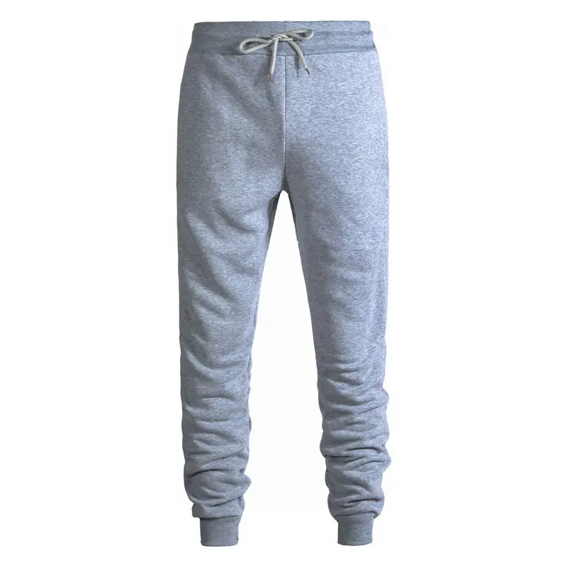 Men White Fleece Lined Jogger Pants Casual Sweatpants