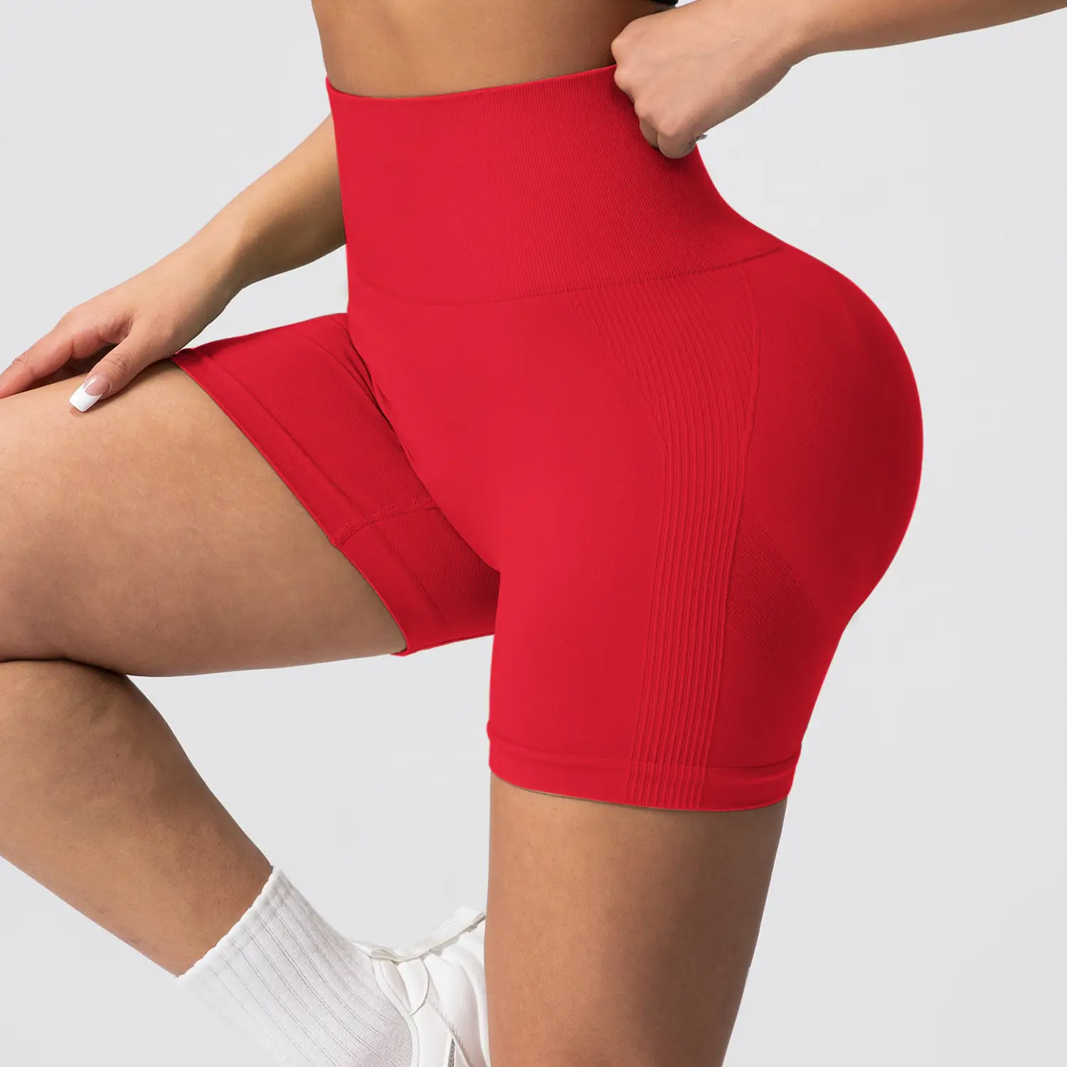 Pink Tight Hip Yoga Pants for Women Quick-Drying Fitness Shorts — feature 24