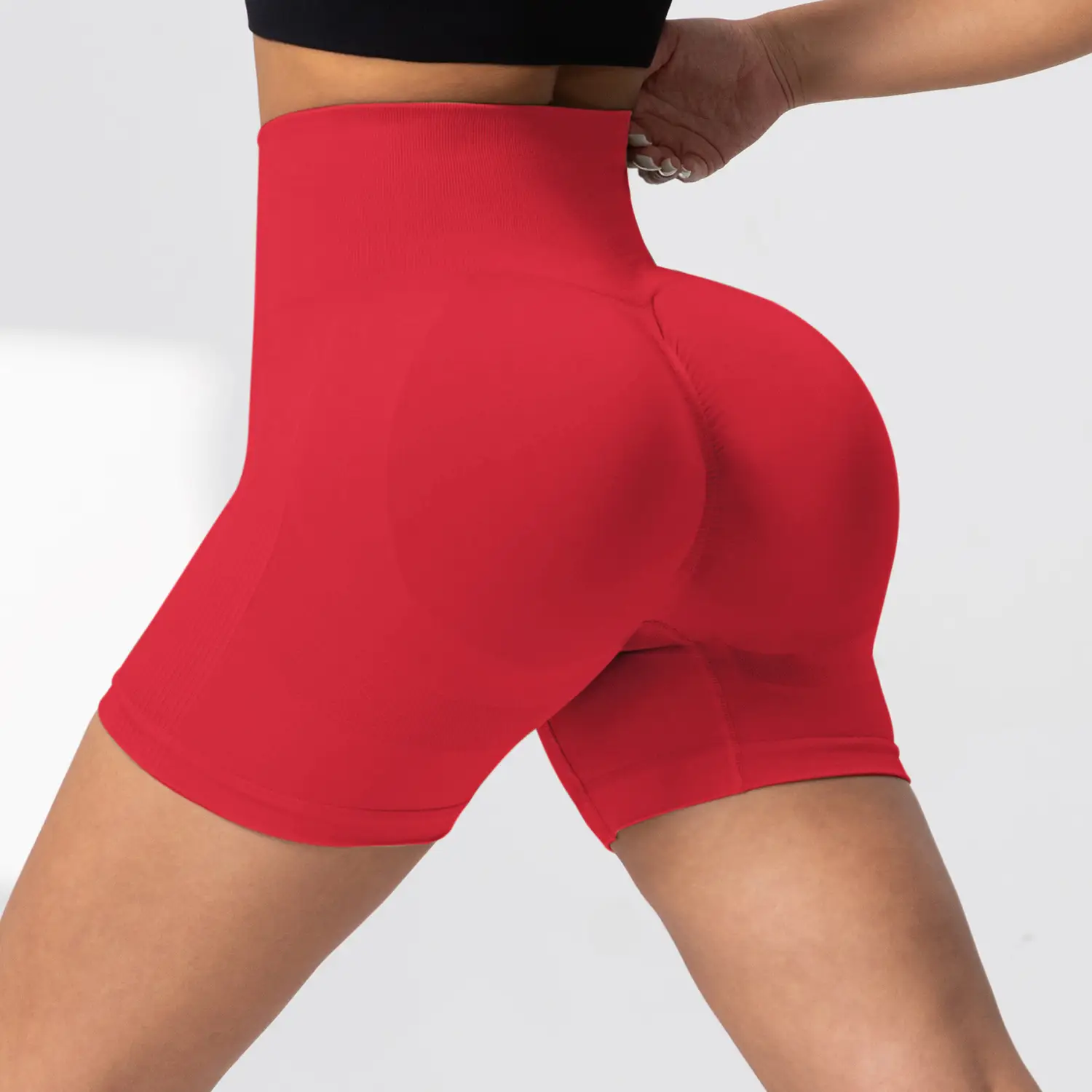 Pink Tight Hip Yoga Pants for Women Quick-Drying Fitness Shorts — feature 26