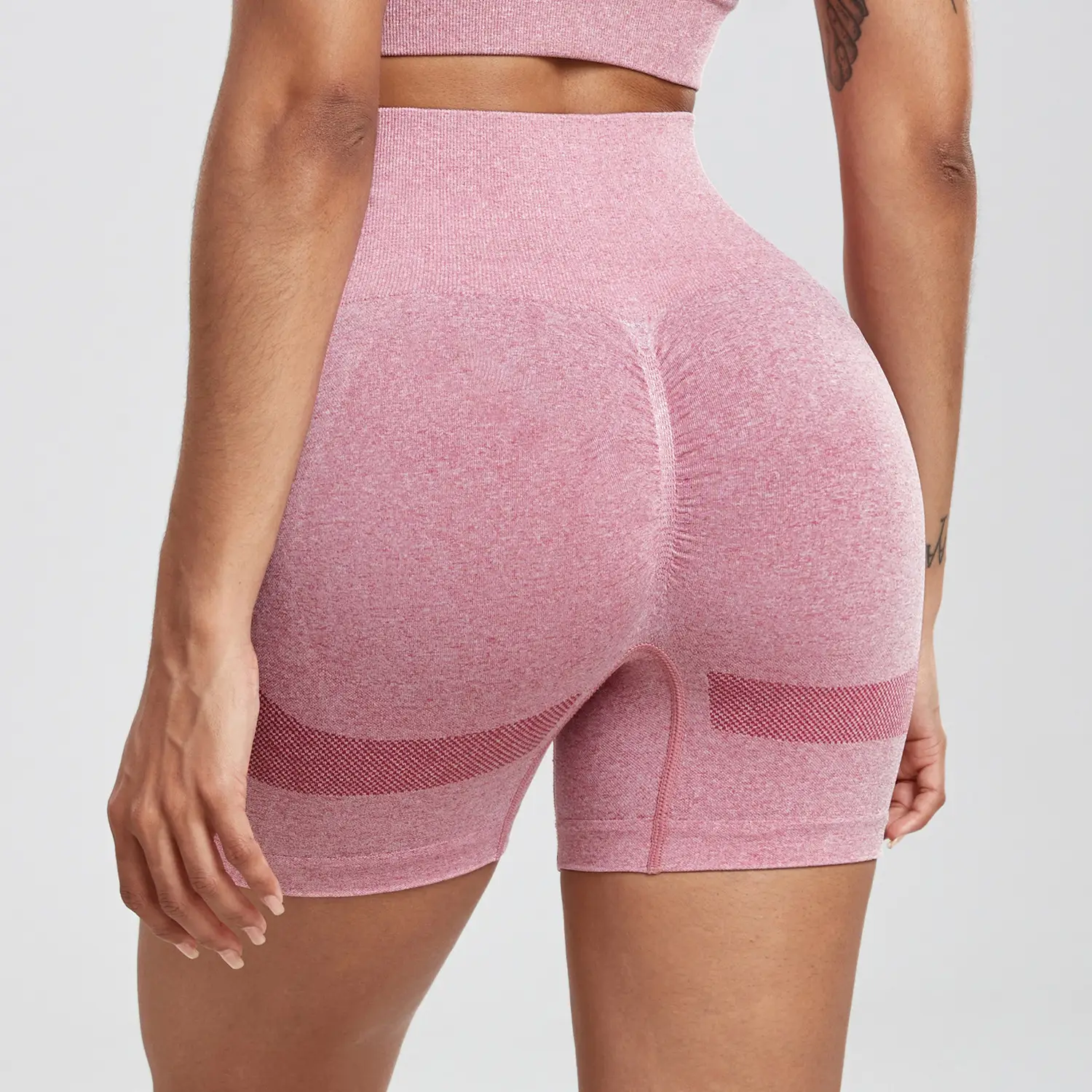 Pink Tight Hip Yoga Pants for Women Quick-Drying Fitness Shorts — feature 36