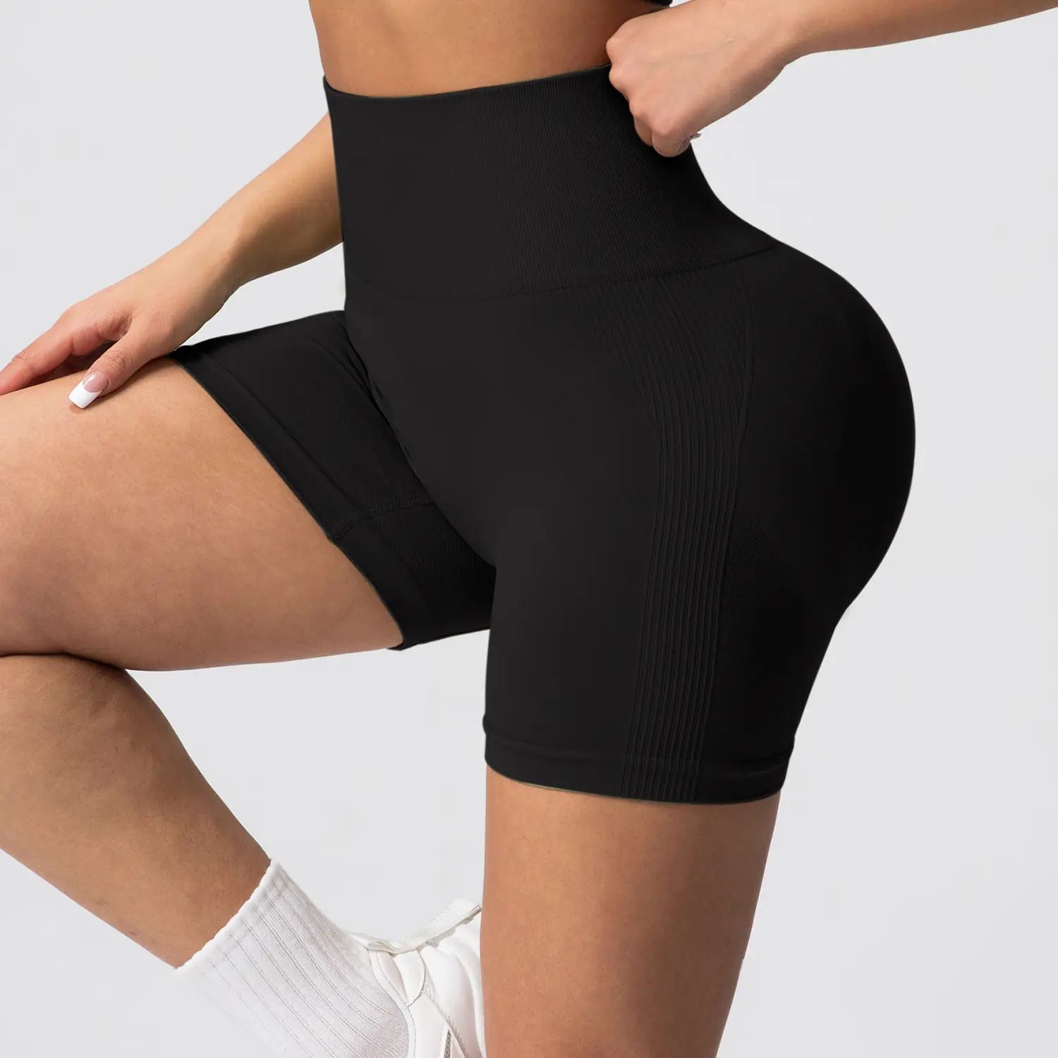 Pink Tight Hip Yoga Pants for Women Quick-Drying Fitness Shorts — feature 4