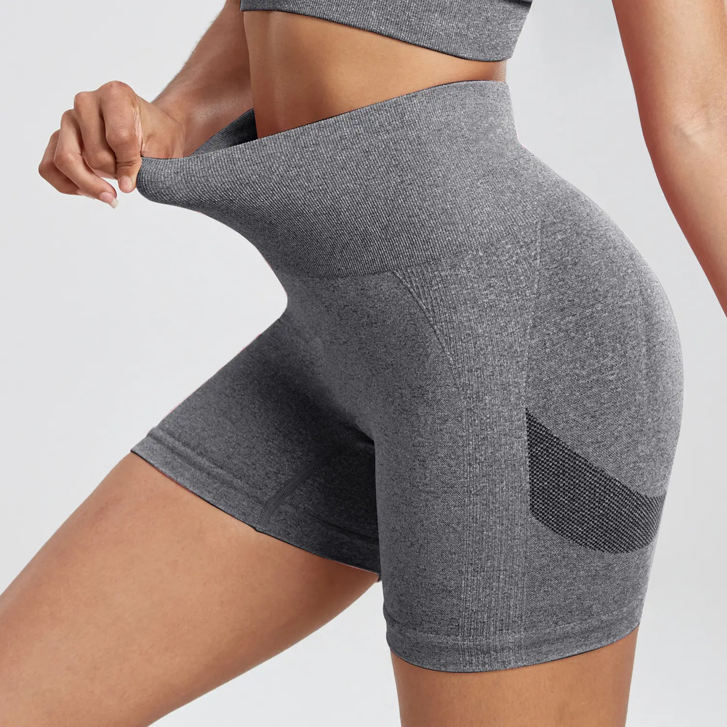 Pink Tight Hip Yoga Pants for Women Quick-Drying Fitness Shorts — feature 40