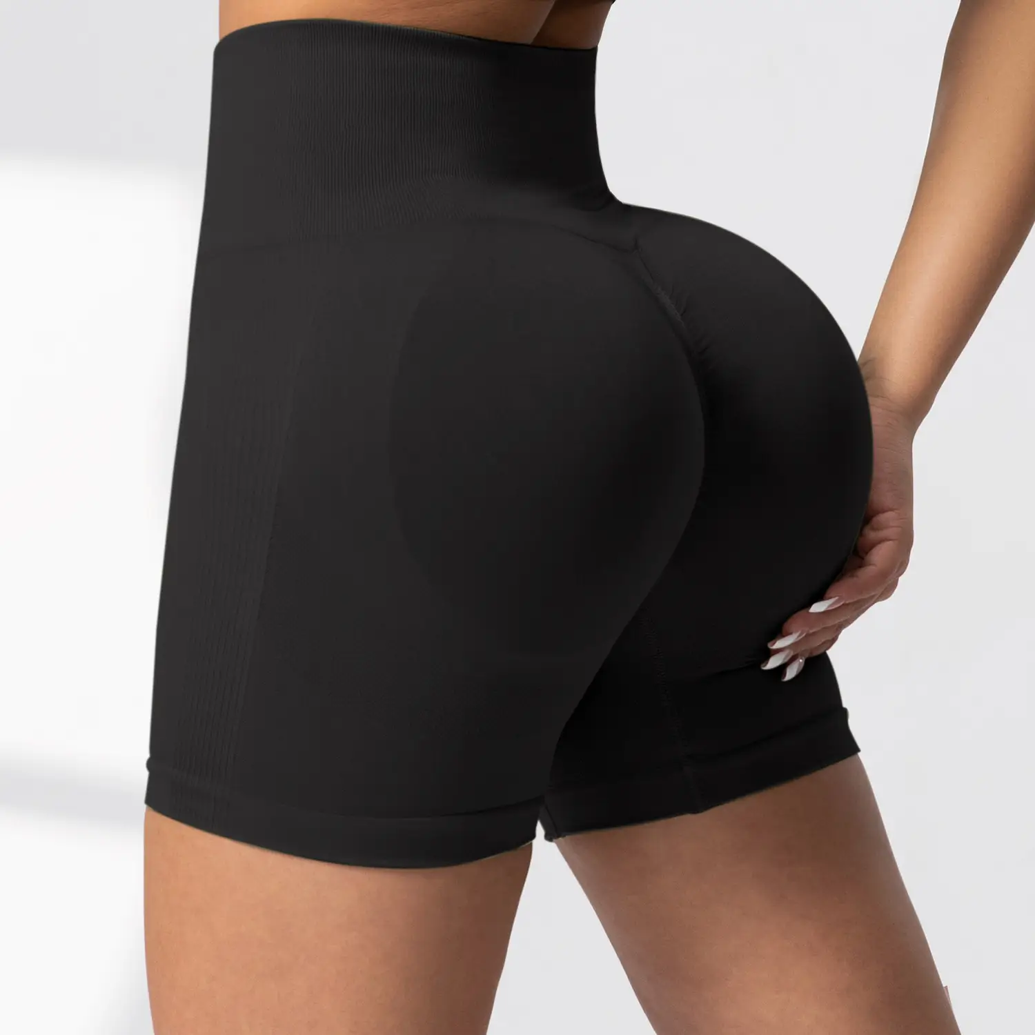Pink Tight Hip Yoga Pants for Women Quick-Drying Fitness Shorts — feature 5