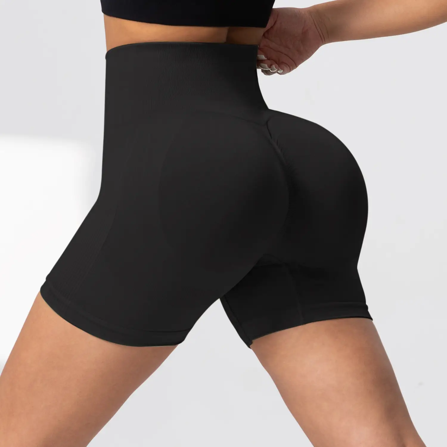 Pink Tight Hip Yoga Pants for Women Quick-Drying Fitness Shorts — feature 6