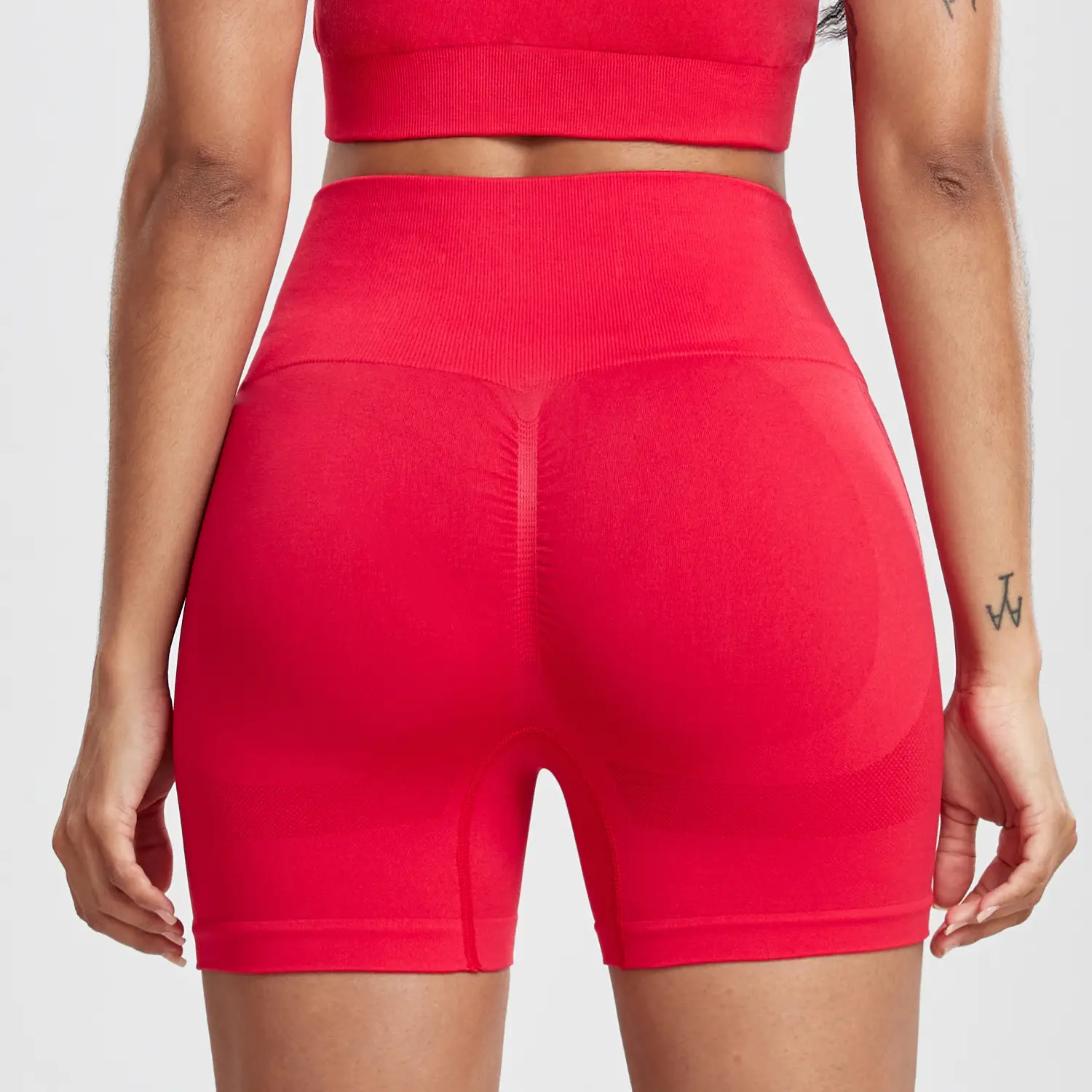 Pink Tight Hip Yoga Pants for Women Quick-Drying Fitness Shorts - Image 2