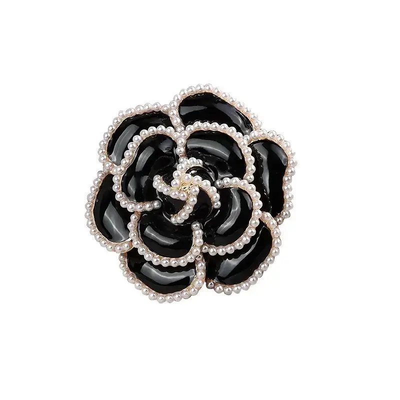 Camellia Silk Brooch with Pearl Buckle - Image 3