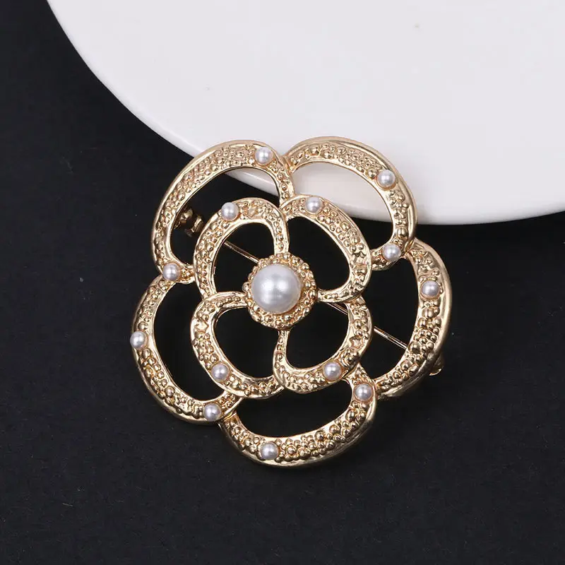 Camellia Silk Brooch with Pearl Buckle - Image 4