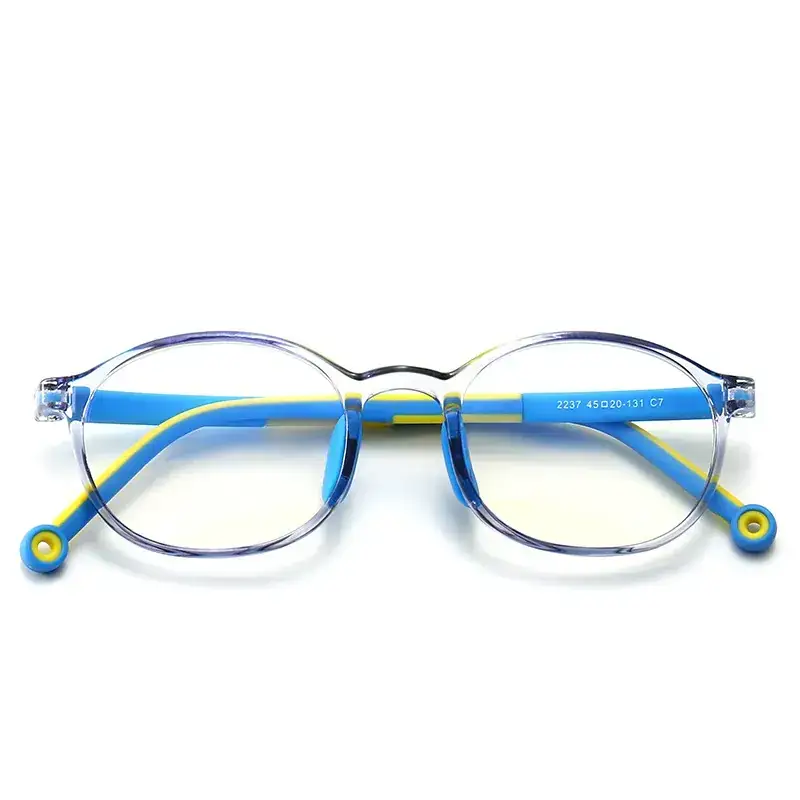 Anti-Blue Light Children's Glasses Soft TR90 Blue Round - Image 10