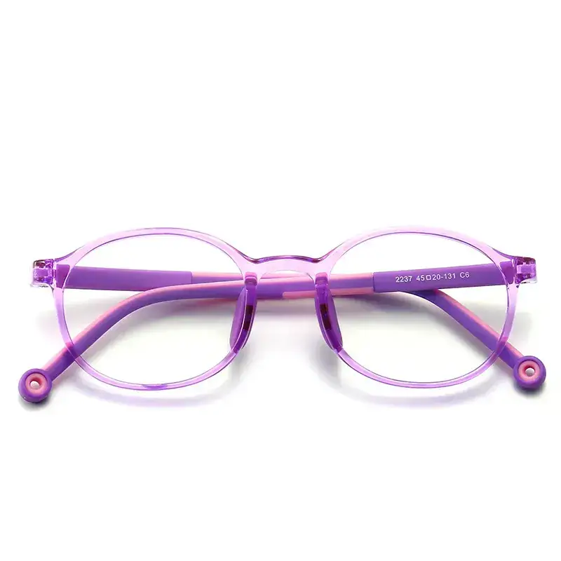 Anti-Blue Light Children's Glasses Soft TR90 Blue Round - Image 11