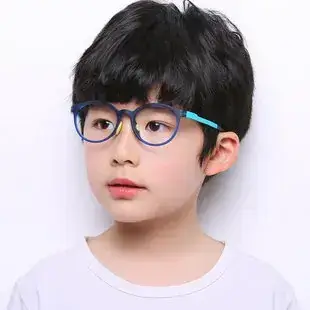 Anti-Blue Light Children's Glasses Soft TR90 Blue Round — feature 1