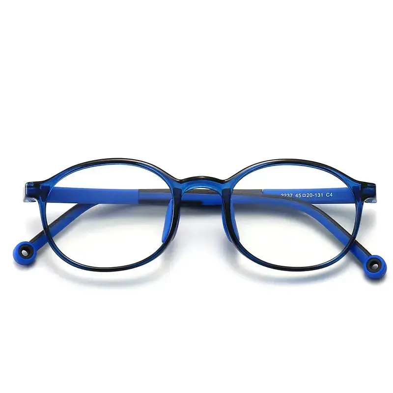 Anti-Blue Light Children's Glasses Soft TR90 Blue Round - Image 4