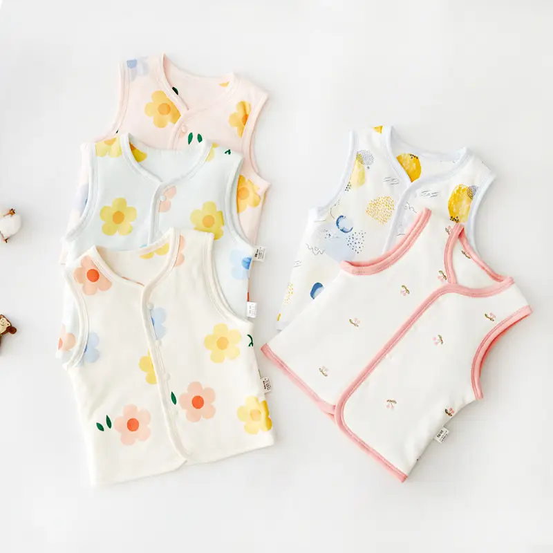 Baby Fruit Print Vest for Newborns Cream - Image 13