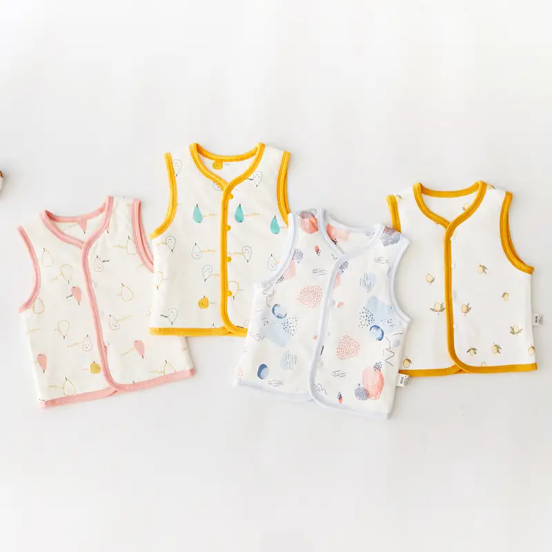 Baby Fruit Print Vest for Newborns Cream - Image 14