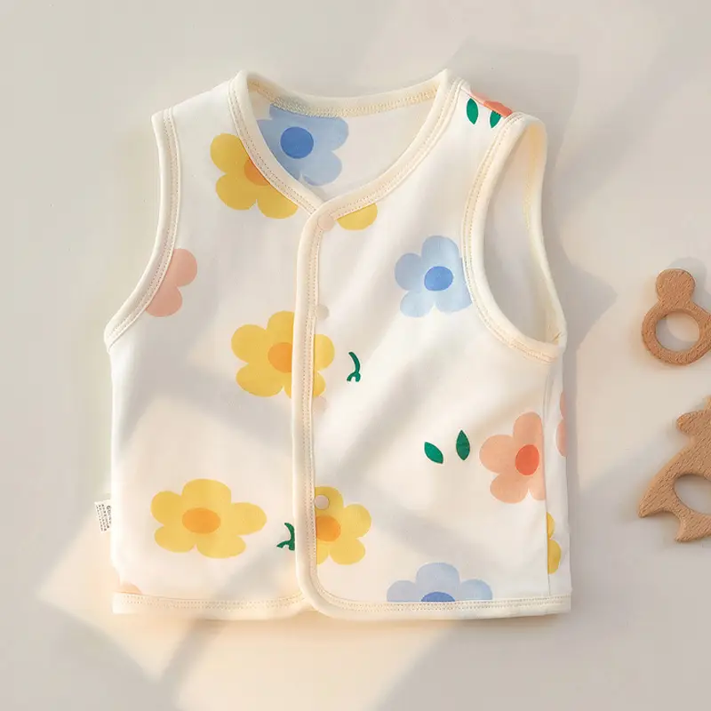 Baby Fruit Print Vest for Newborns Cream - Image 3
