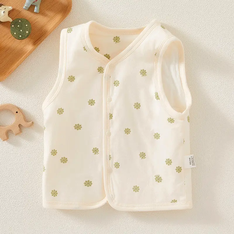 Baby Fruit Print Vest for Newborns Cream - Image 6