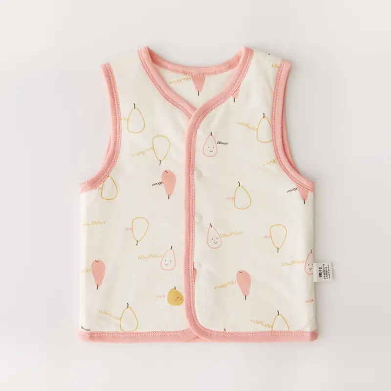 Baby Fruit Print Vest for Newborns Cream - Image 7
