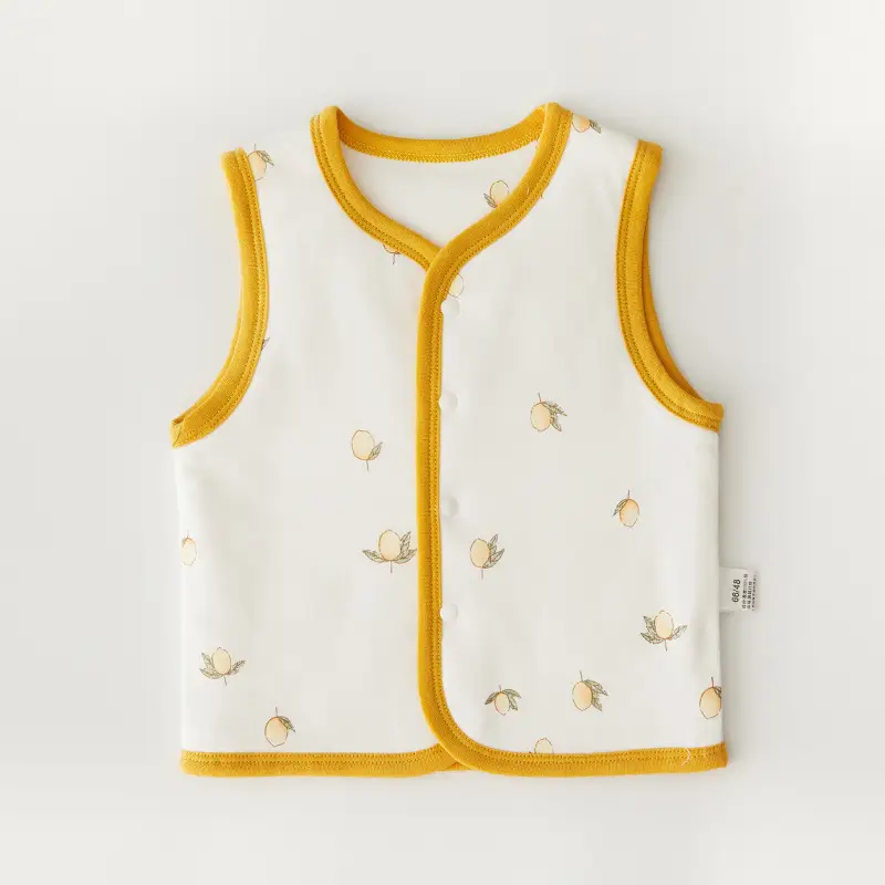 Baby Fruit Print Vest for Newborns Cream - Image 9
