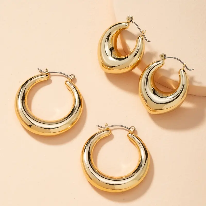 Gold Hollow Hoop Earrings for Women - Image 4
