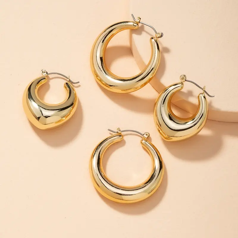 Gold Hollow Hoop Earrings for Women - Image 5