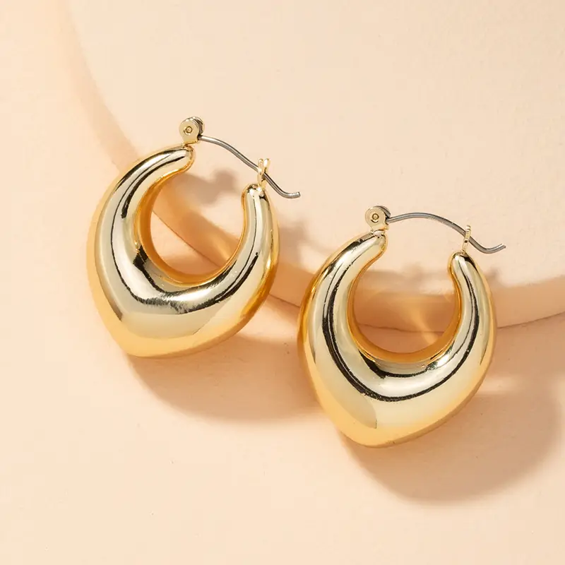 Gold Hollow Hoop Earrings for Women - Image 2