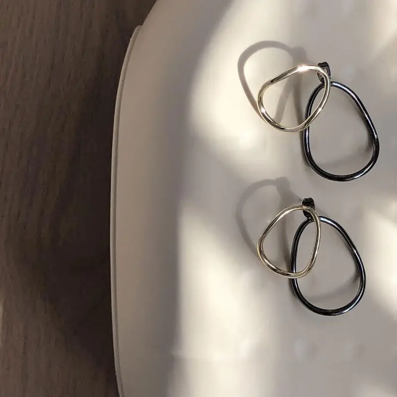 925 Silver Plated Oval Earrings for Women