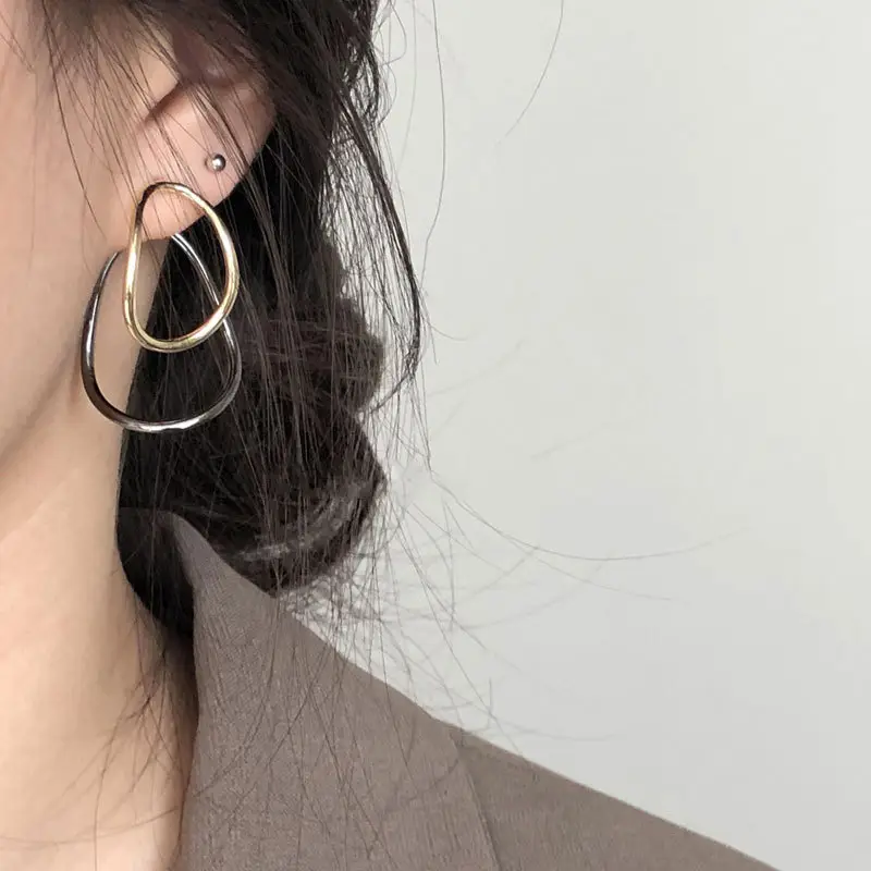 925 Silver Plated Oval Earrings for Women