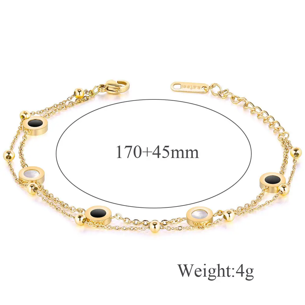 Adjustable Shell Bracelet for Women Stainless Steel Double Layer - Image 5