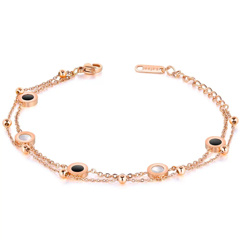 Adjustable Shell Bracelet for Women Stainless Steel Double Layer — feature 3