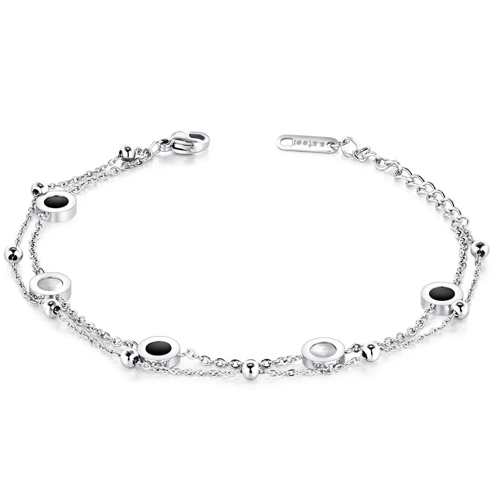 Adjustable Shell Bracelet for Women Stainless Steel Double Layer — feature 4