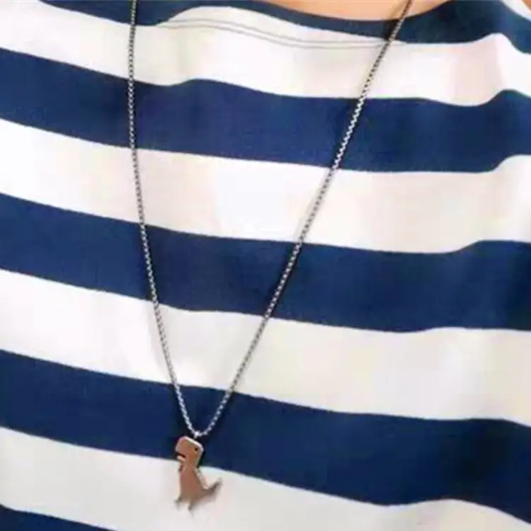 Titanium Steel Dinosaur Necklace for Men - Image 2