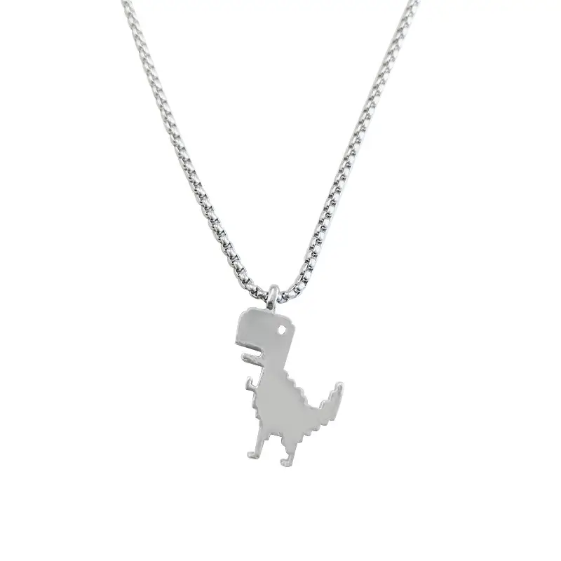 Titanium Steel Dinosaur Necklace for Men - Image 5