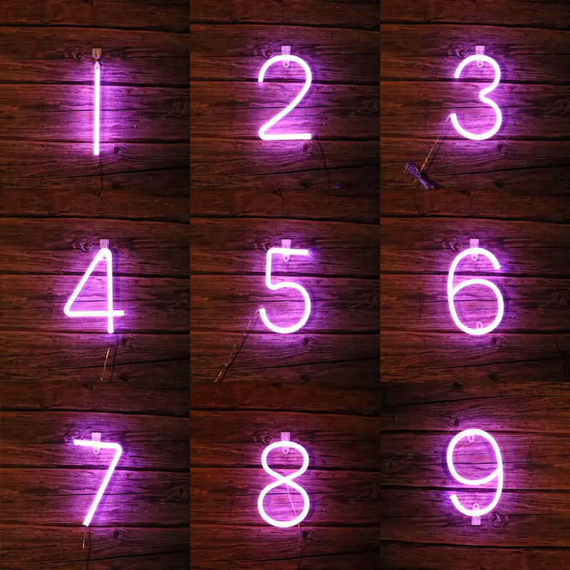 Cross-border LED Purple Neon Numbers for Christmas Decor - Image 4