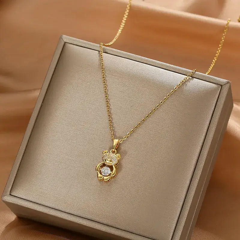 Gold Flower Pendant Necklace for Women - Image 7