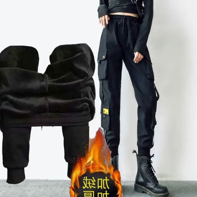 Men Grey Cargo Pants Autumn Winter Loose Harem Leg Tie — feature 4