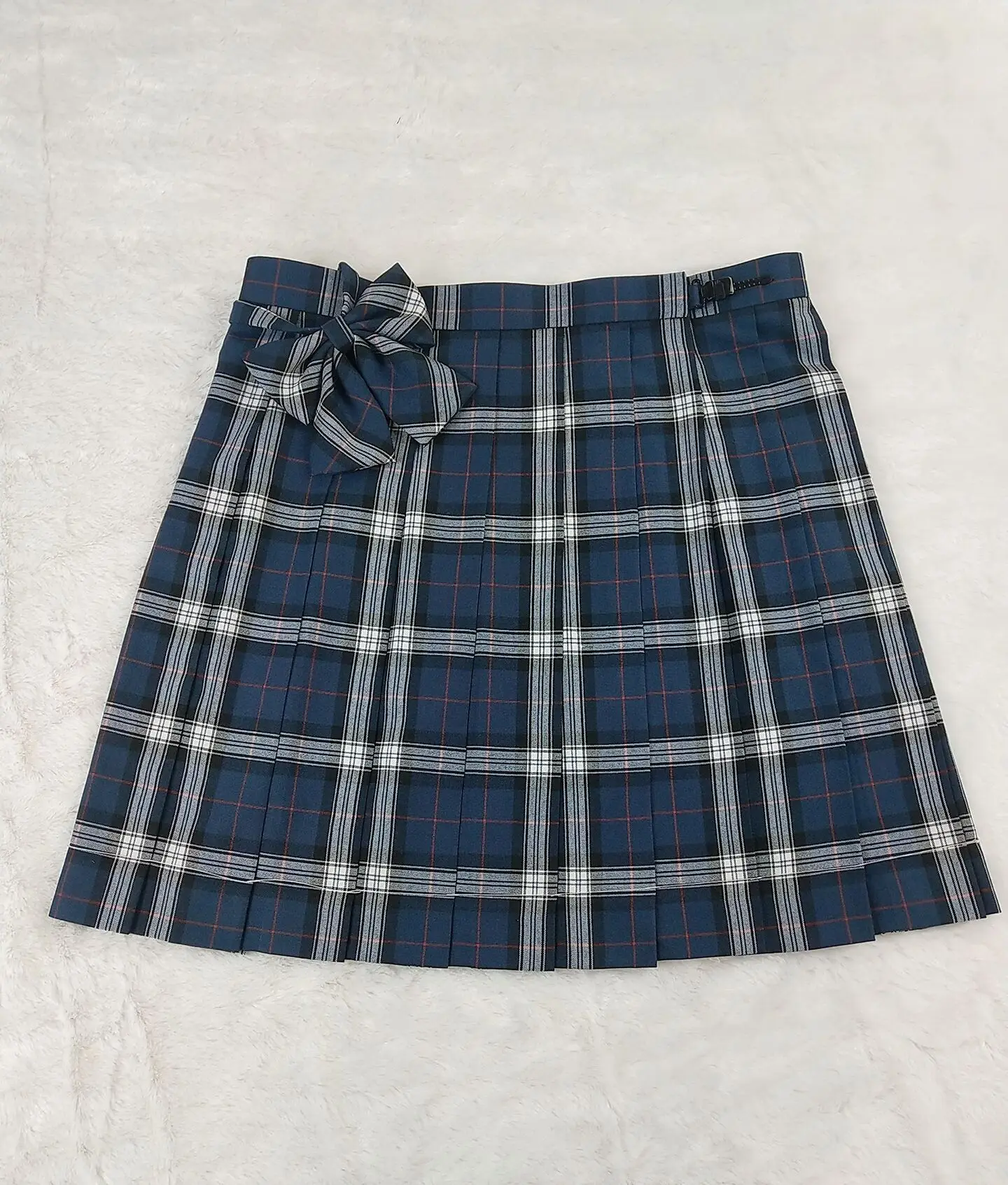 Men's Blue Plaid Skirt with Bow Tie - Image 5