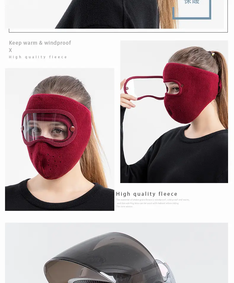 Pink Fleece Cycling Windproof Goggles for Cross-Border Use — feature 16