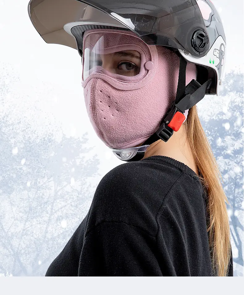 Pink Fleece Cycling Windproof Goggles for Cross-Border Use — feature 3