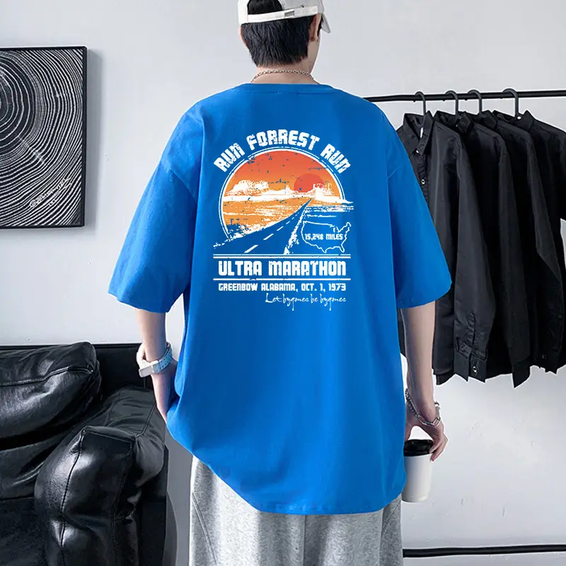 Men Ultra Marathon Graphic T-Shirt Black Loose Fit