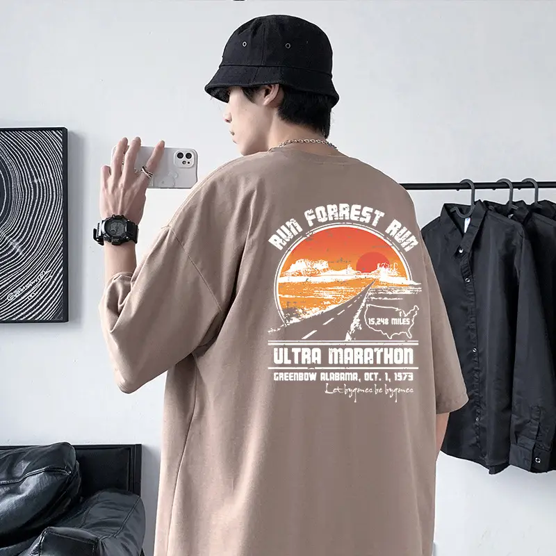 Men Ultra Marathon Graphic T-Shirt Black Loose Fit