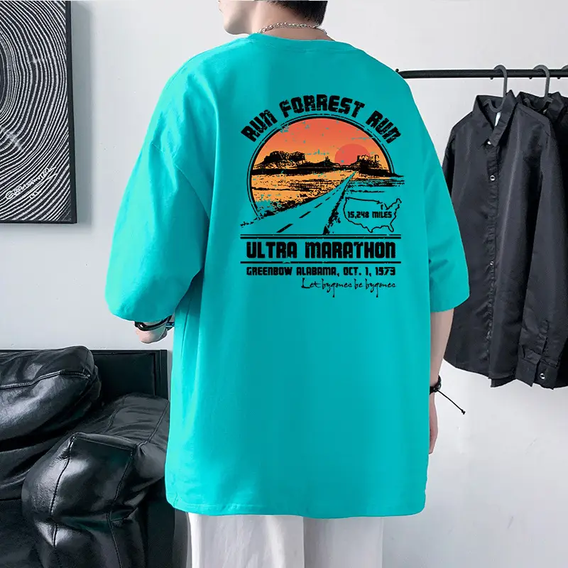 Men Ultra Marathon Graphic T-Shirt Black Loose Fit
