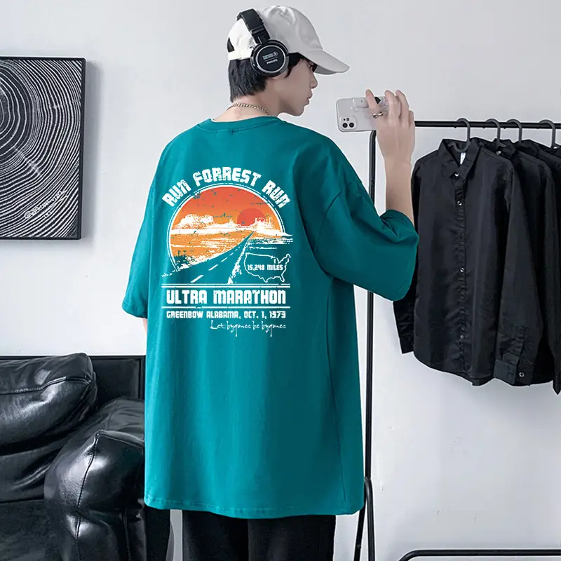 Men Ultra Marathon Graphic T-Shirt Black Loose Fit