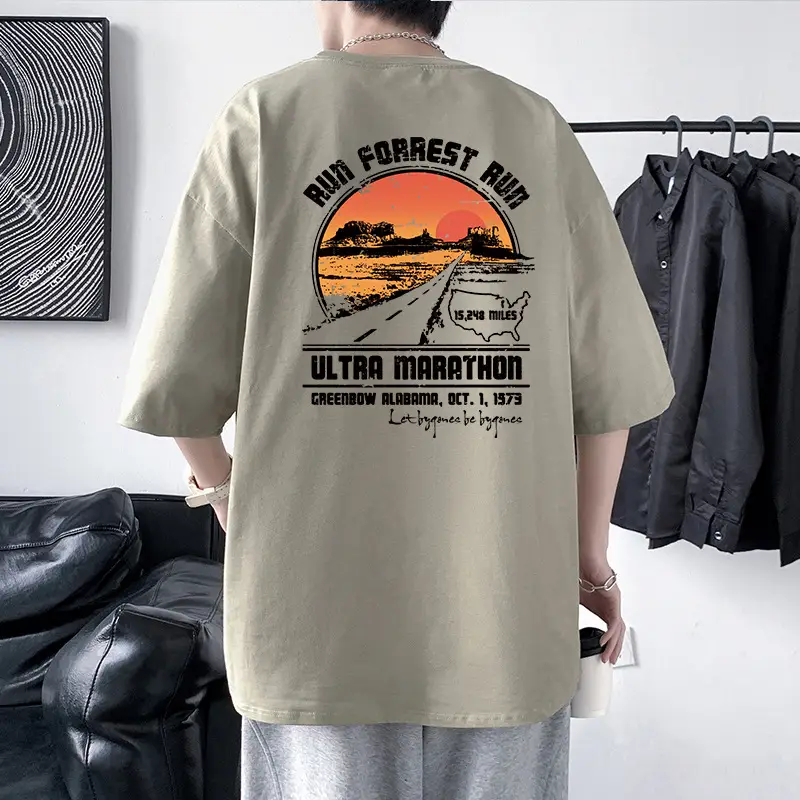Men Ultra Marathon Graphic T-Shirt Black Loose Fit