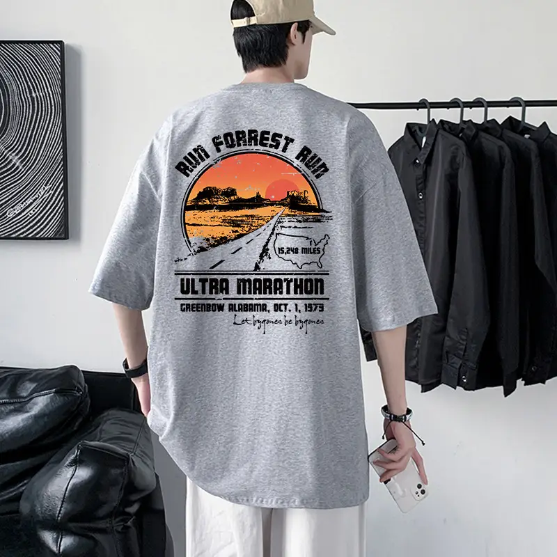 Men Ultra Marathon Graphic T-Shirt Black Loose Fit